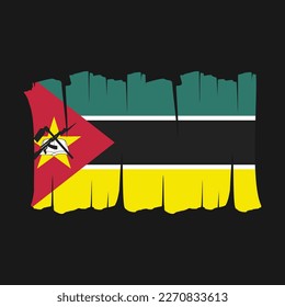 Ilustración del vector del pincel de bandera de Mozambique