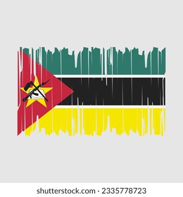 Ilustración del vector del pincel de bandera de Mozambique