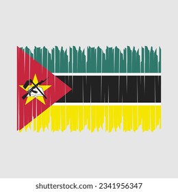 Mozambique Flag Brush Vector Illustration