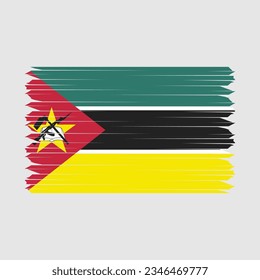 Mozambique Flag Brush Vector Illustration