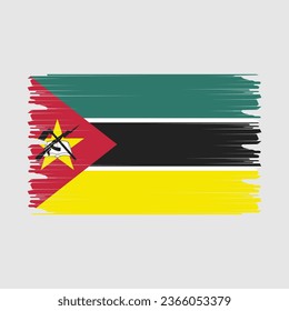Mozambique Flag Brush Vector Illustration