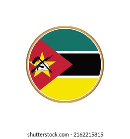 Mozambique Flag with Circle Frame. National Flag