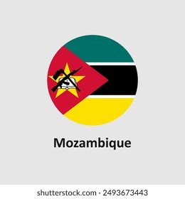 Ilustración vectorial de diseño de la bandera de Mozambique sobre un fondo gris para gráficos y Diseño web.