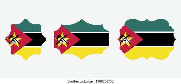 Mozambique flag. flat icon symbol vector illustration