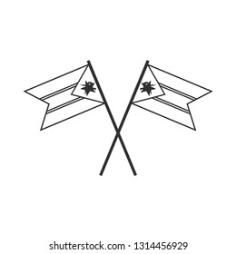 Mozambique flag icon in black outline flat design. Independence day or National day holiday concept.