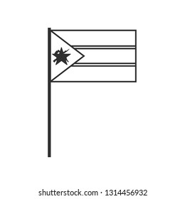 Mozambique flag icon in black outline flat design. Independence day or National day holiday concept.