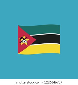 Mozambique flag icon in flat design. Independence day or National day holiday concept.