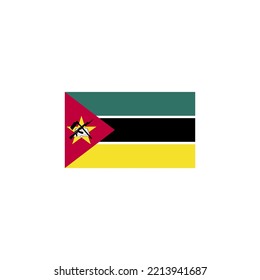 Mozambique flag icon flat style design. Mozambique flag vector illustration. isolated on white background.