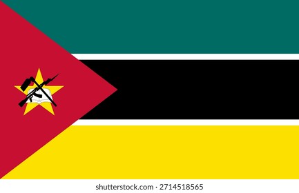 Icono de la bandera de Mozambique en alta calidad utilizado en el país de Mozambique