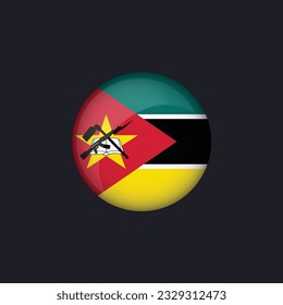 Mozambique flag icon,Round Mozambique flag icon vector isolated,Mozambique flag button.