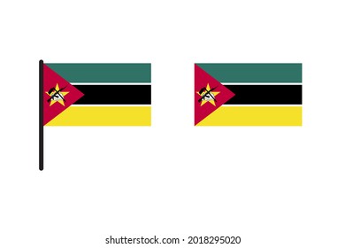 Mozambique Flag isolated on white background
