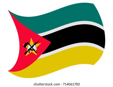 mozambique flag moved by the wind
