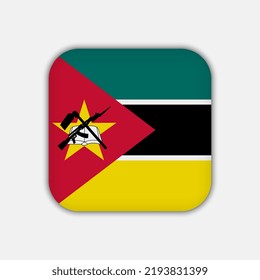 Mozambique flag, official colors. Vector illustration.