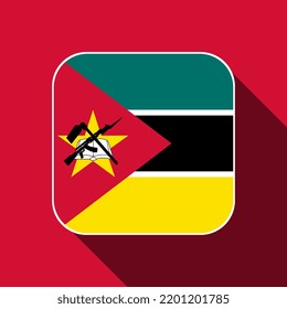 Mozambique flag, official colors. Vector illustration.