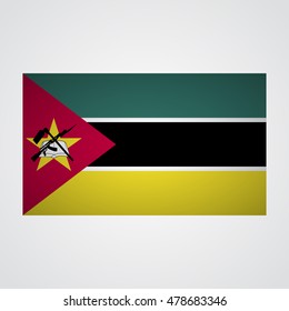 Mozambique flag on a gray background. Vector illustration