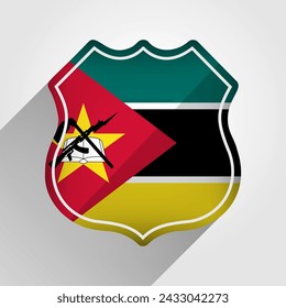 Mozambique Flag Road Sign Illustration