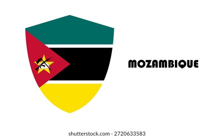 Bandera de Mozambique en forma de escudo (insignia)