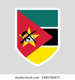 Mozambique Flag Shield Shape Frame