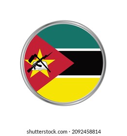Mozambique flag with silver frame vector design