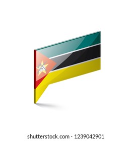 Mozambique flag, vector illustration on a white background