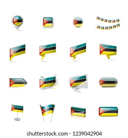 Mozambique flag, vector illustration on a white background