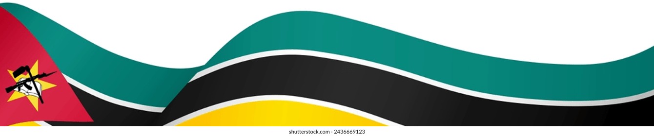 Mozambique flag wave isolated on png or transparent background. vector illustration.