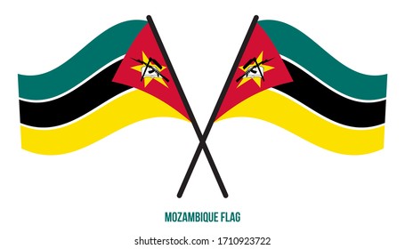 Mozambique Flag Waving Vector Illustration on White Background. Mozambique National Flag.