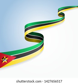 Mozambique flag wavy abstract background. Vector illustration.