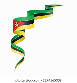 Mozambique flag wavy abstract background. Vector illustration.