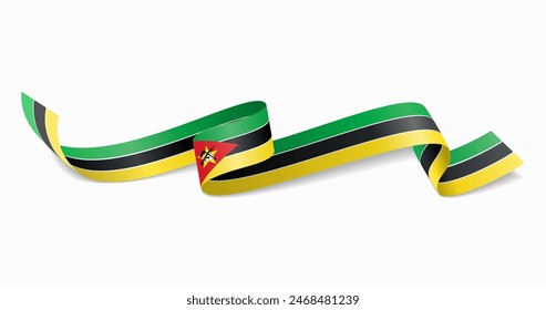 Mozambique flag wavy abstract background. Vector illustration.