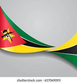 Mozambique flag wavy abstract background. Vector illustration.