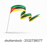 Mozambique flag wavy background layout. Vector illustration.