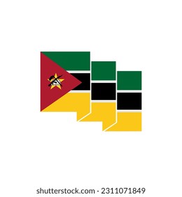 Indicadores de Mozambique conjunto de iconos, símbolo del símbolo del vector del día de la independencia de Mozambique