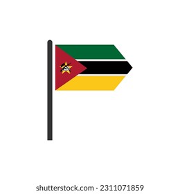 Indicadores de Mozambique conjunto de iconos, símbolo del símbolo del vector del día de la independencia de Mozambique
