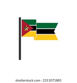 Mozambique flags icon set, Mozambique independence day icon set vector sign symbol