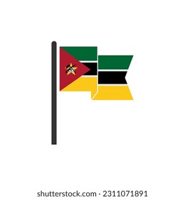Mozambique flags icon set, Mozambique independence day icon set vector sign symbol
