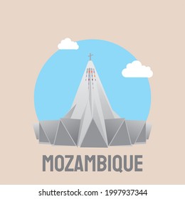 Mozambique flat landmarks vector illustration. Mozambique line city with famous travel sights, skyline, design. Icon, background 