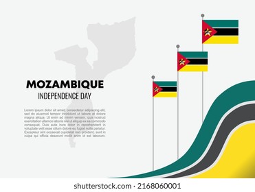 Mosambik Unabhängigkeitstag Hintergrund-Banner-Poster für nationale Feiern am 25. Juni.