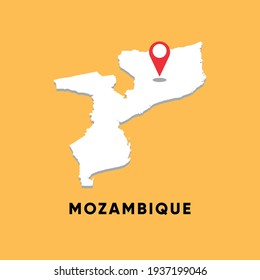 Mozambique Isometric map with location icon vector illustration design