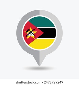 Mozambique Location Pin Icon Vector Illustration