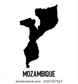 mozambique map - black World Map International vector template with High detailed isolated on white background - Vector