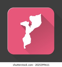 Mozambique map with borders isolated on background