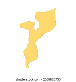 Mozambique map color line element. Border of the country. UI UX GUI design element. Editable stroke.