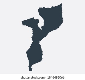  Mapa de Mozambique, Mapa plano del país 