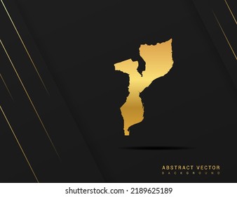 Mozambique map of gold gradient style vector Illustration.