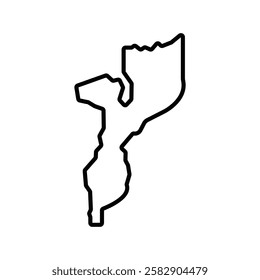 Mozambique map icon Flat fill set collection