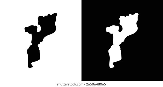 Icono de mapa de Mozambique Vector plano aislado en el contorno