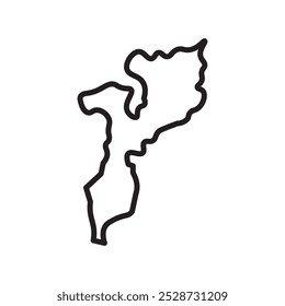 Mozambique map icon Outline vector for web ui