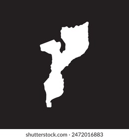 Diseño de símbolo de icono de mapa de Mozambique