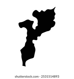 Diseño web del icono del mapa de Mozambique en Vector